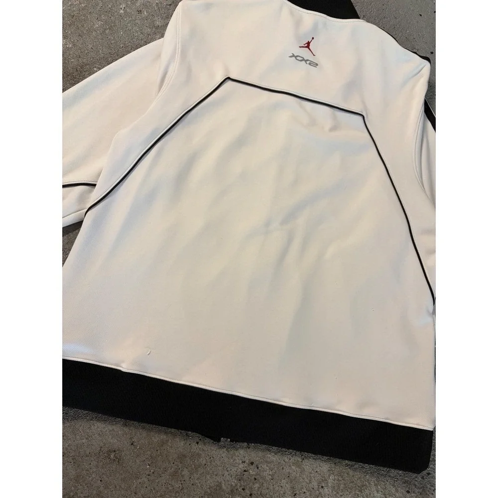 Vintage Y2K Jordan Brand XX2‎ White Black Full Zip Track Jacket Lg Jumpman Logo
